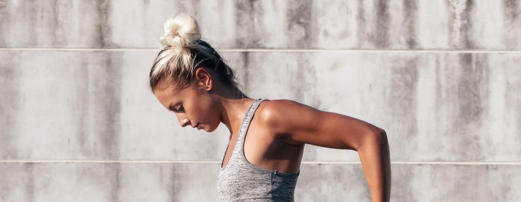 a person stretching